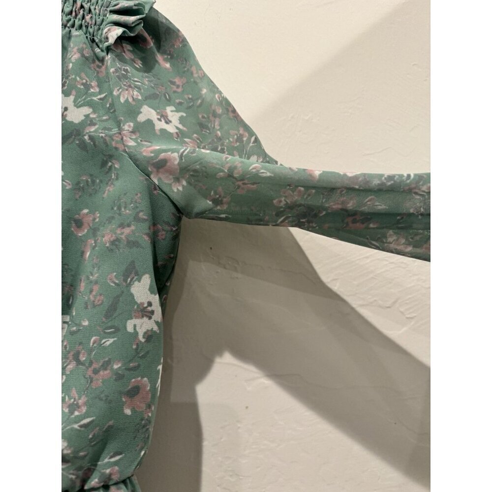 Wayf Floral Long Sleeve Top Green Size XS - Picture 7 of 9
